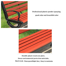 Panca da giardino per terrazza da giardino panca per il tempo libero in legno di plastica, sedia da giardino in ghisa con sedile in metallo da 2-3 posti per esterni, sedia da veranda resistente agli