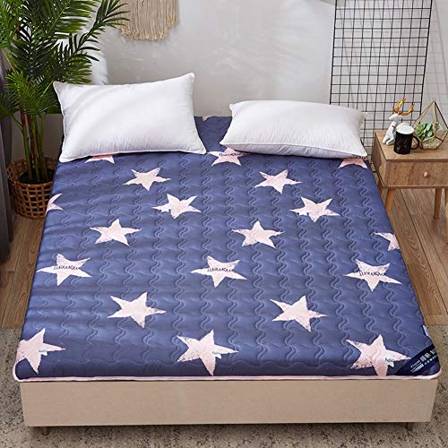 Spesso Premium Coprimaterasso, Giapponese Futon Tatami Stuoie Sonno Trapuntato Materasso Montati Dormitorio Studentesco, Home Coprimaterasso Non-Slip-h 90x190cm(35x74inch)