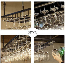 ZRCWW Soffitto Rack Bicchiere da Vino, Che appende Upside-Holder Giù Calici Goblet Metallo dell'Annata Ferro Champagne Drink Bagagli Decorazioni Shelf - Regolabile in Altezza/Nero