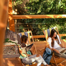 Relaxdays Mangiatoie per Uccelli, Casette in Legno Dispenser di Mangime da Esterno, Decorazione da Giardino, Marrone
