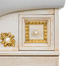 SHOP CHIC Mobile Bagno Barocco in Legno Avorio con FREGI Oro Foglia