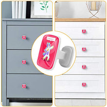 Set di 4 maniglie rotonde per armadio da cucina, credenza, cassettiera, cassettiera, con viti, per cucina, comò, armadietto, bagno, armadio, animali rossi a forma di unicorno