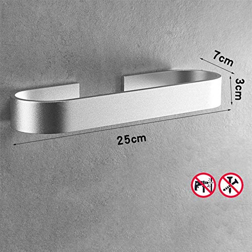 Portasciugamani Autoadesivo da 3 m, portasciugamani Nero Spesso Spesso, portasciugamani ruggine in Alluminio Spaziale per Ufficio Cucina Camera da Letto.Punch Free-A 25cm