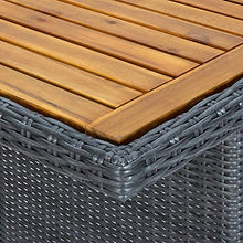 FAMIROSA Tavolo da Giardino Grigio Scuro in Polyrattan e Massello Acacia