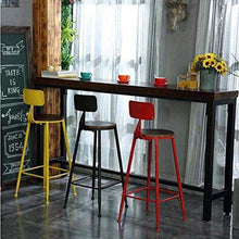 LWW Sgabelli, Set di 2 cucine Sedia da pranzo Colazione Sedie alte contatore Tempo libero Sedile Retro Sgabello design Capacità di carico in legno da cucina rustica,Rosso