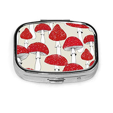 Scatola quadrata per pillole medicinali funghi rossi moda pillola organizer viaggio pillola dispenser per vitamine integratori