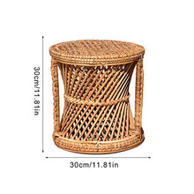 Phrat Sgabello per fiori in rattan intrecciato, per interni in rattan, supporto per piante e balconi, decorazione