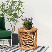 Phrat Sgabello per fiori in rattan intrecciato, per interni in rattan, supporto per piante e balconi, decorazione