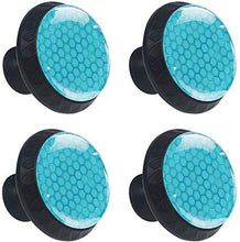 Esagono Texture geometrica blu Pomelli per Porta Set di 4 Pomelli per Mobili Manopole per Cassetti Cucina Armadio Vetro