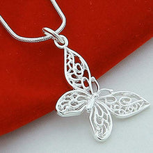Baoxiaohed Collana in Argento Sterling,925 Sterling Argento Farfalla Tinta Unita Snake Chain Collana, Utilizzata Come Regalo per La Festa della Mamma, Feste, Compleanni E Anniversari