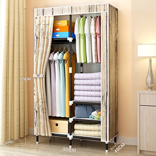 Mmm& Armadio Guardaroba Moderno Semplice ed Economico, Doppio Armadio in Tessuto (Colore : #1, Dimensioni : B)