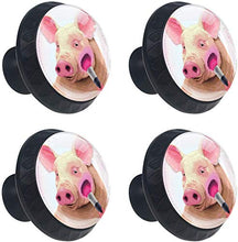Little Pig arrossisce la guancia Pomelli per Porta Set di 4 Pomelli per Mobili Manopole per Cassetti Cucina Armadio Vetro