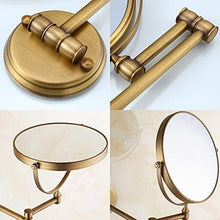 SGSG Specchio per Il Trucco Specchio cosmetico in Rame Montato a Parete, Specchio bifacciale Antico per Bagno/Camera da Letto Specchio di Bellezza
