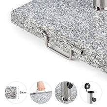 blumfeldt Schirmherr 25SQ - Supporto Ombrellone da Terrazza, Quadrato, in Granito, 25 kg, Superficie 45 x 45 cm, Fusto in Acciaio Inox, Grigio Lucido