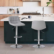 Autoshoppingcenter Set di 2 Sgabelli da Bar Sedia Cucina Similpelle Schienale e Poggiapiedi in Acciaio Cromato per Ristorante Bar Grigio
