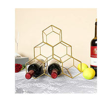 AniU Scaffale per Vino Portabottiglie Metallo per 6 Bottiglie Vino, design moderno Portabottiglie Autoportante, per bar, cantine, armadietti, dispensa