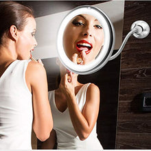 BD.Y Specchi per Trucco 360 ° Specchio di cortesia 10X LED Specchio Rotante Flessibile Specchio ingranditore con Forte Ventosa