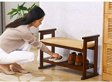 YANG 2 Livello Modifica del Pattino Bench Rack Shoe Imbottito Poggiapiedi Sedile Cucina in Legno Pouf ottomano Carico 200kg (Size : L53XW33XH51CM)