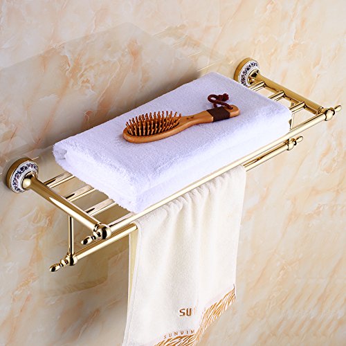 MBYW Portasciugamani Moderno Minimalista Portasciugamani Elegante per Il Bagno di Moda Portasciugamani da Bagno Oro Antico Ciondolo Porta Oggetti in Metallo con portasciugamani