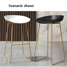 LWW Sgabelli, Sgabelli Bancone Seggiolone Senza Schienale Sgabelli Di Colazione Cucina Bar Café Europea Moderna Accogliere Fino a 65/70 / 75Cm Alto,Gambe Bianco-Oro,75 cm