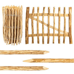 BooGardi - Steccato in legno di nocciolo per recinzione, 14 formati, arrotolato, tipo: recinto di castagno inglese