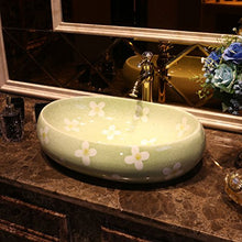 Lavabo da appoggio per lavabo da bagno in ceramica Lavabo da appoggio ovale in ceramica (59x40x19cm) Lavandini bagno