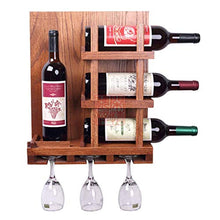PZW Cremagliera Del Vino Semplice e Creativa Portabottiglie in Legno Massello Stile Semplice Appeso a Parete Portabottiglie per Vino Decorazione Bar Caffetteria