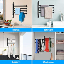 Porta Salviette ZB ZealBoom Porta Asciugamani Girevole con 4 Braccia Girevoli 180° Rotazione Portasciugamani da Parete per Bagno, Cucina, Balcone, WC