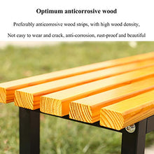 Panchina da giardino , Panca da terrazza 3 posti resistente alle intemperie senza schienale, Telaio in fusione di alluminio e legno massello anticorrosivo, Per Sgabello fasciatoio spogliatoio