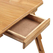 Tavoli da picnic Tavolo pieghevole, Bamboo Pieghevole Laptop Desk Tabella Tabella Tabella regolabile Colazione per la colazione del vassoio del vassoio del vassoio con cassetto che lavora nel letto di