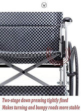 Carrozzine Semoventi, Transito Portatile Viaggio Portatile Pieghevole, Lega di Alluminio Leggero Viaggio Multifunzione con Doppio Freno Pneumatico Gonfiabile Paralizzato Paziente Anziano Wh A