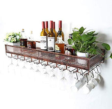 DJSMjbj - Portabicchieri da Parete in Stile Europeo, Supporto per Bottiglie di Vino Vintage, Ottone, 80 x 35 cm