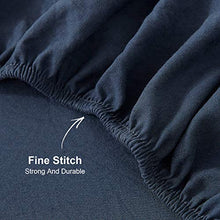 Hansleep Lenzuolo sotto con Angoli 90x200cm profondità al Massimo 38cm, Lenzuola di Cotone Imitazione in Microfibra Adatto a Ogni Letto Singolo - Antipieghe & Traspirante, Blu Navy, Oeko-Tex®