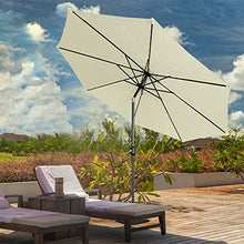 UISEBRT 300cm Ombrellone da giardino in alluminio, inclinabile, con manovella, protezione UV 40+, con LED, Beige