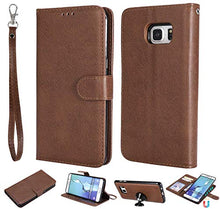 Bear Village Cover Galaxy S6 Edge Plus, Custodia Premium Flip Custodia per Samsung Galaxy S6 Edge Plus, Custodia con Porta Carte e Chiusura Magnetica, Marrone