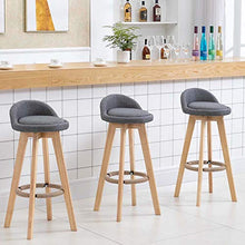 TY&WJ Legno Solido Girevole Sgabelli da Bar,Schiena Bassa Sedile in Tessuto di Lnito Sedie da Pranzo,Colazione Cucina Sgabello Contatore Pub Cafe Sgabello da Bar con Gambe di Legno