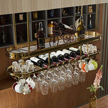 COLiJOL Portabottiglie da Vino a Soffitto Regolabile in Altezza a 2 Livelli con Portabicchieri Portabottiglie per Bar Kitchen Club - Portabottiglie in Acciaio Inossidabile con Finitura Cromata,100 cm