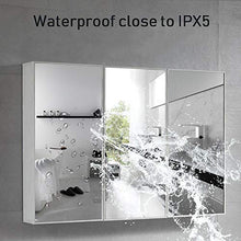 Specchio Bagno Rettangolare con Mensola, Armadio A Specchio per Il Bagno 1000×13×70 cm,Armadio A Specchio A Tre Ante