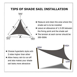Tenda A Vela Triangolare 4.5x4.5x4.5m , Tenda da Giardino per Terrazza Giardino, Tenda da Sole per Esterni Impermeabile, con Corda，Color Crema