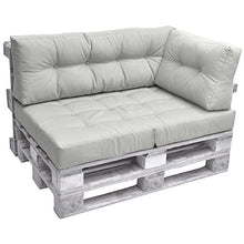 Beautissu Cuscino spalliera Divano Pallet Eco Elements 120x40x10-20cm - per divani con bancali di Legno - Grigio Chiaro