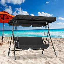 Emoshayoga Copertura per Altalena Double People Swing Parasole per Balcone familiare per Altalena da Giardino(Black)