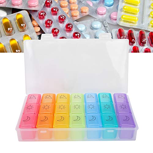 Pillole settimanali Box - 21 Griglia 7 giorni Pillole Scatola per medicinali Portapillole portatile da viaggio Dispenser Pillole Contenitore per medicinali Custodia