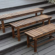 CR Stool Panca da Esterno, Panca in Legno massello, Panca in Legno carbonizzato, Panca per Scarpe, panchina per Parco, Panca Lunga (Dimensioni : 120 * 35 * 40cm)