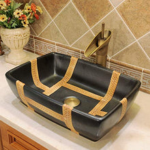 Rettangolare Jingdezhen bagno in ceramica lavandino lavabo Lavabo da appoggio Lavandino da bagno lavandino del bagno nero