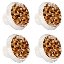 Retro Holzdreieck 4 PCS Pomelli per Porta, Pomolo per Mobile, Pomelli per Mobili con Viti, Maniglia per Armadietto, Pomelli per Porta, Pomelli per Cassetti per Porta, Armadio, Cassetto e Credenza