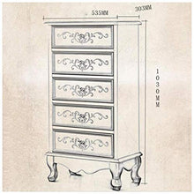 UNU_YAN Moderna semplicità Painted Cassettiera con Maniglie in Metallo, Grande unità di archiviazione, Legno, Oro, 53.5X30.3X103cm