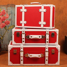Dfghbn - Set di 3 valigie vintage in stile europeo, stile retrò, per camera da letto, soggiorno, valigia