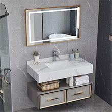 ZoSiP Set di Mobiletti Specchio e Lavabo Set di vanità del Bagno della Combinazione dello Specchio dello Specchio dello Specchio del Bagno della tavola Senza lacca (Color : Black, Size : 50x80x43cm)