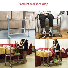Xiao Jian Catering Trolley, 2 Tier acciaio inossidabile staccabile Carrello di servizio Carrello Clearing ombrellone con blocco ruote for cucine, alberghi, ristoranti e case di cura carrelli che servo