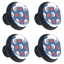 Set di 4 maniglie rotonde per armadio da cucina, credenza, cassettiera, cassettiera, con viti, per cucina, comò, armadietto, bagno, armadio, rugby, calcio